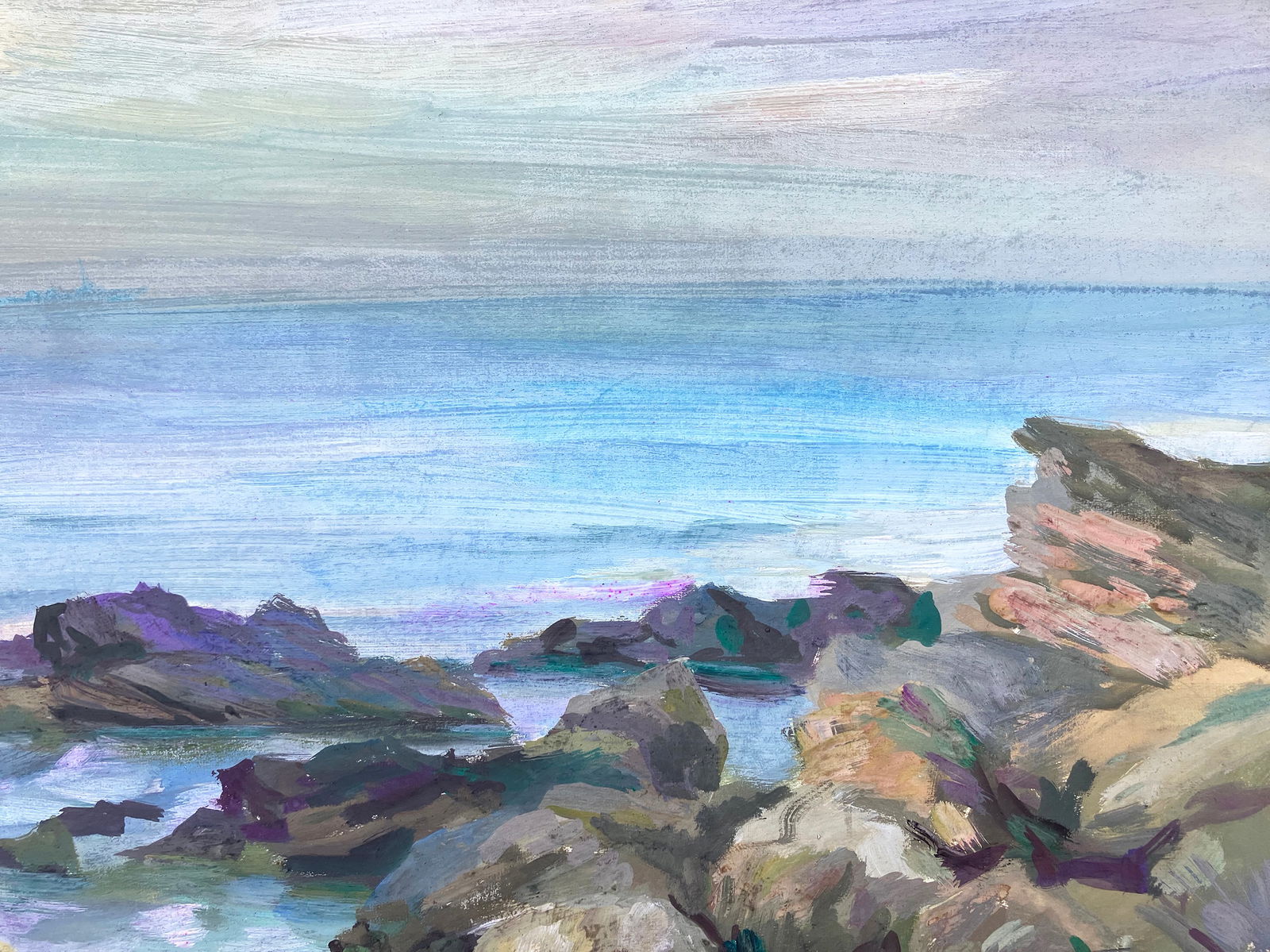 On the shore - watercolor - 4