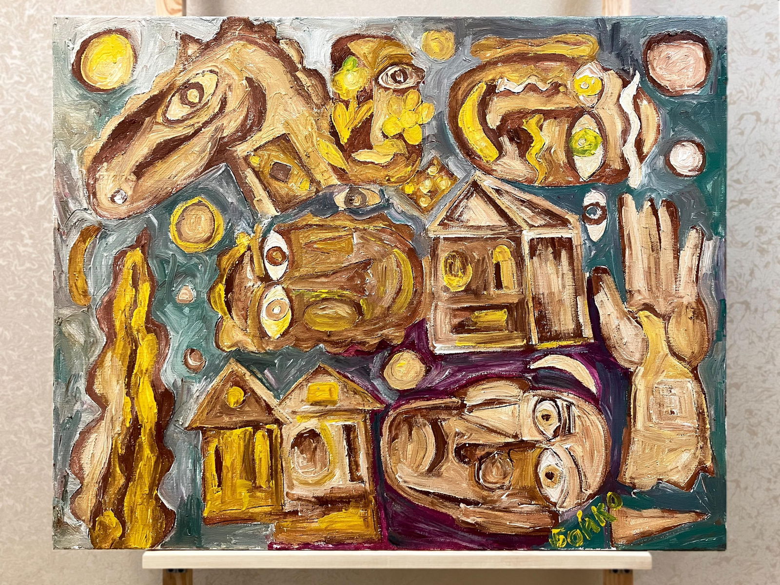 Greece - oil painting: Title: Greece - oil painting Description: Artist: Boyko Peter Date/Period: 2024 Materials: Oil on canvas Dimensions: 80 x 100 cm (approximately 31.5 x 39.4 inches) Certificate of authenticity (COA) fr