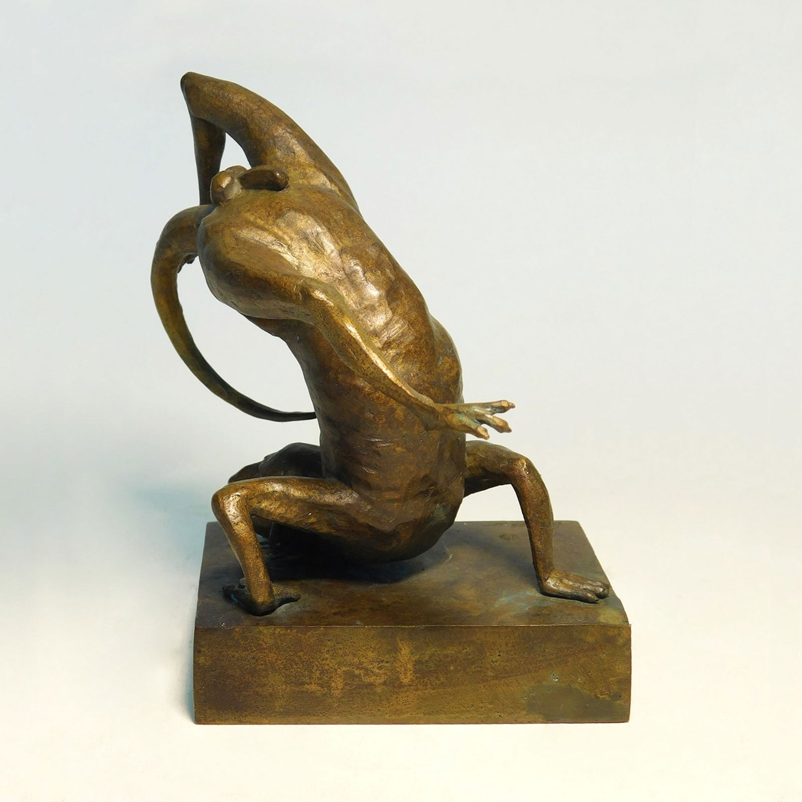 Catching the tail - bronze sculpture - 4