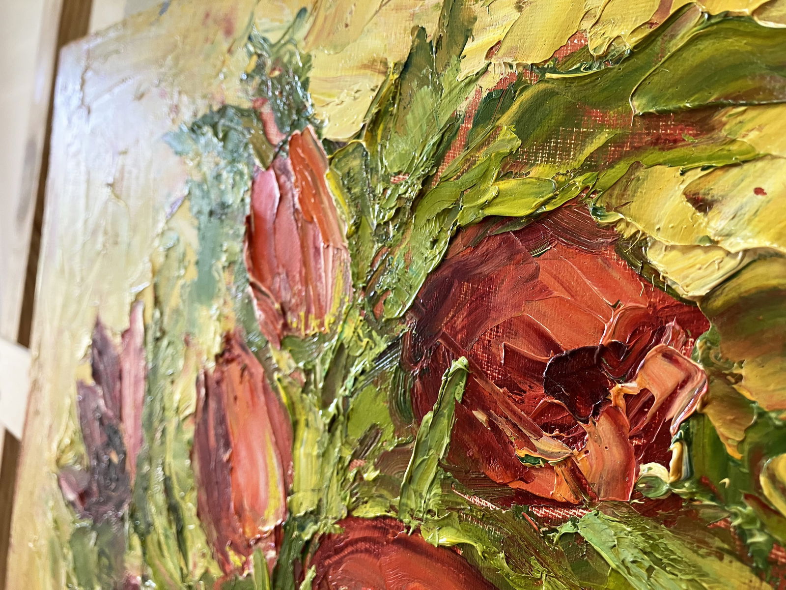 Still life with tulips - oil painting - 10