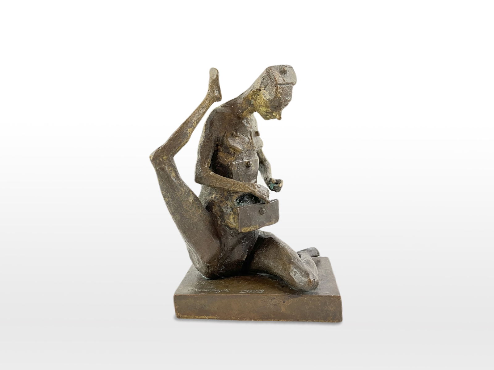 Digging within - bronze sculpture - 2