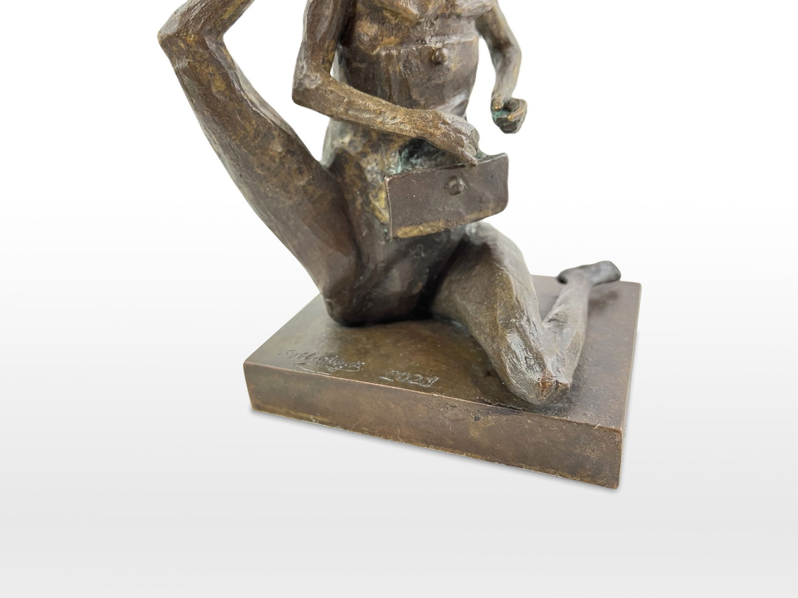 Digging within - bronze sculpture - 6