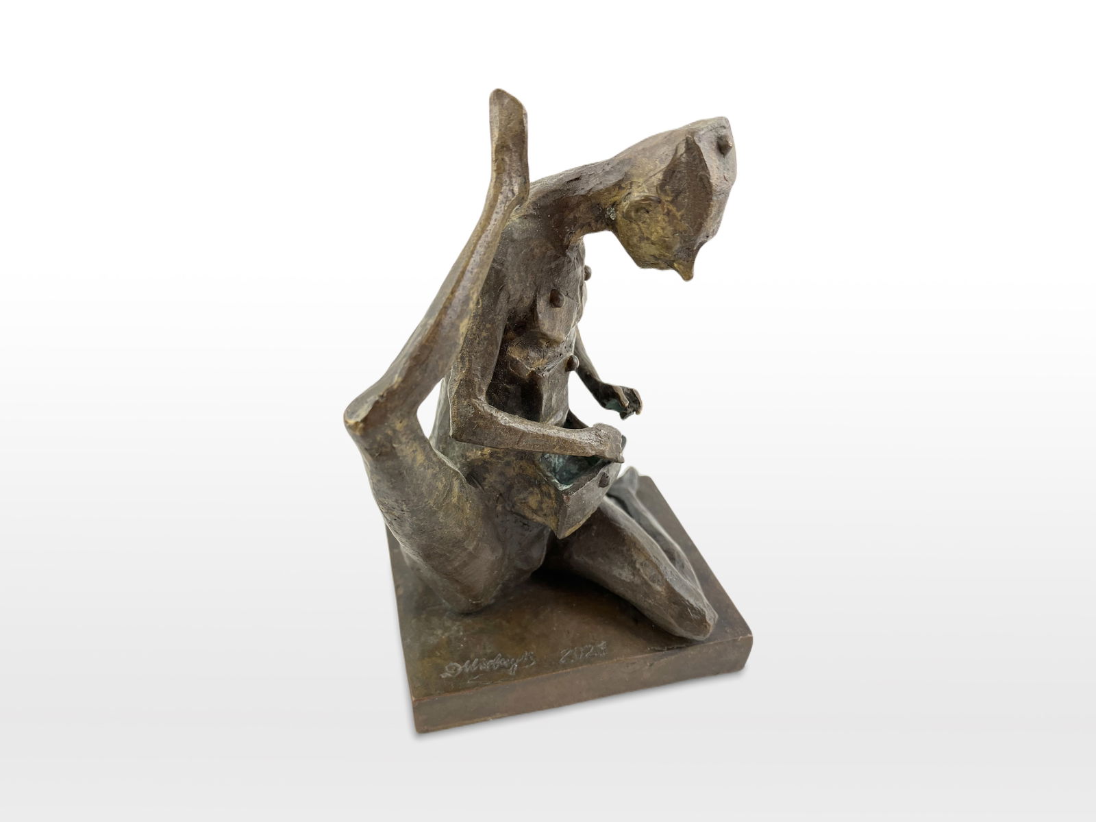 Digging within - bronze sculpture - 7