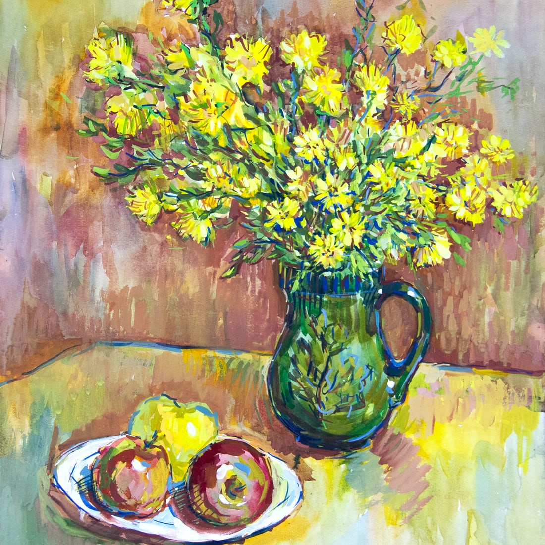 Still life with apples - watercolor - 2
