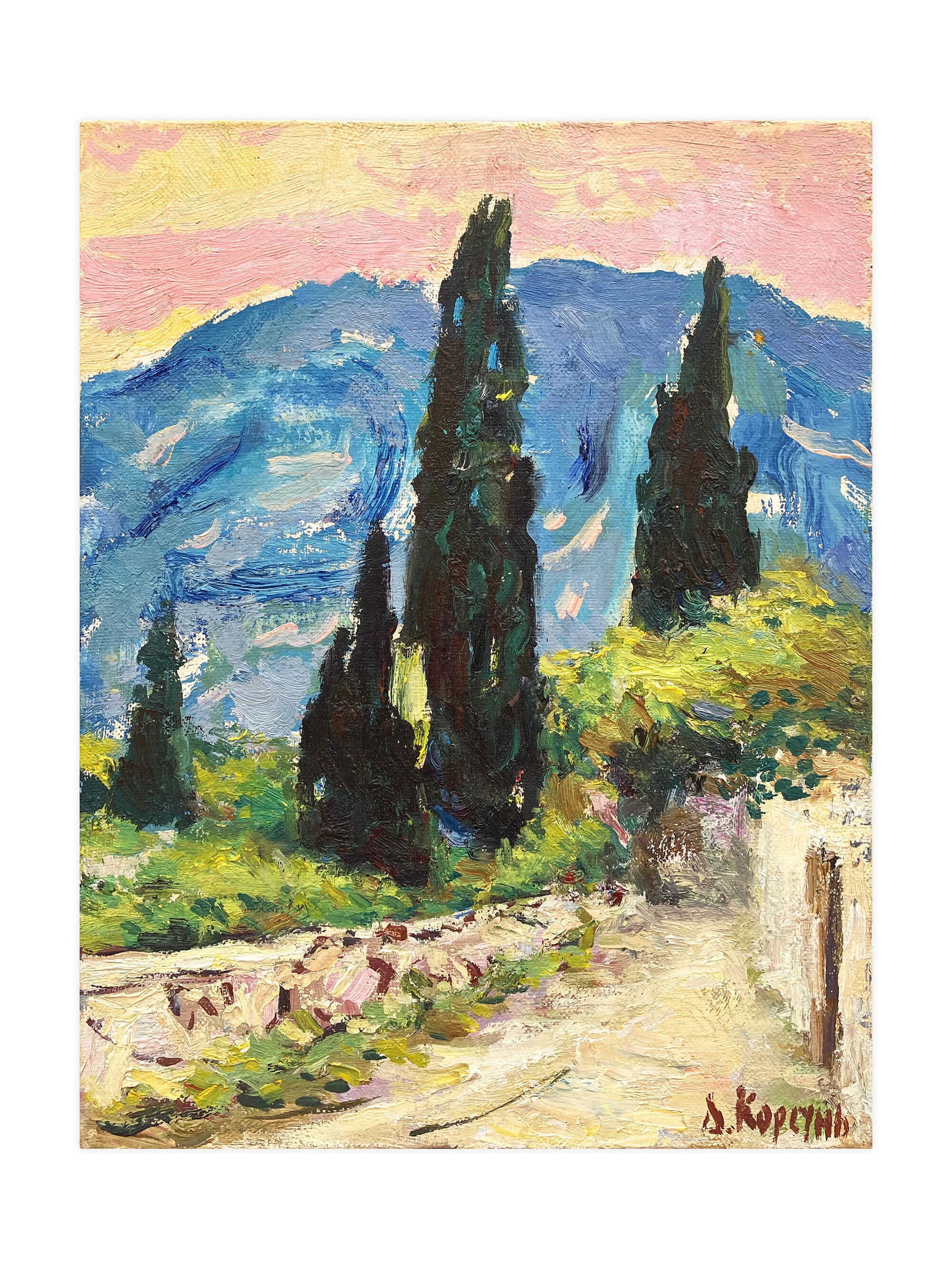 Road in the mountains - oil painting (1 of 11)