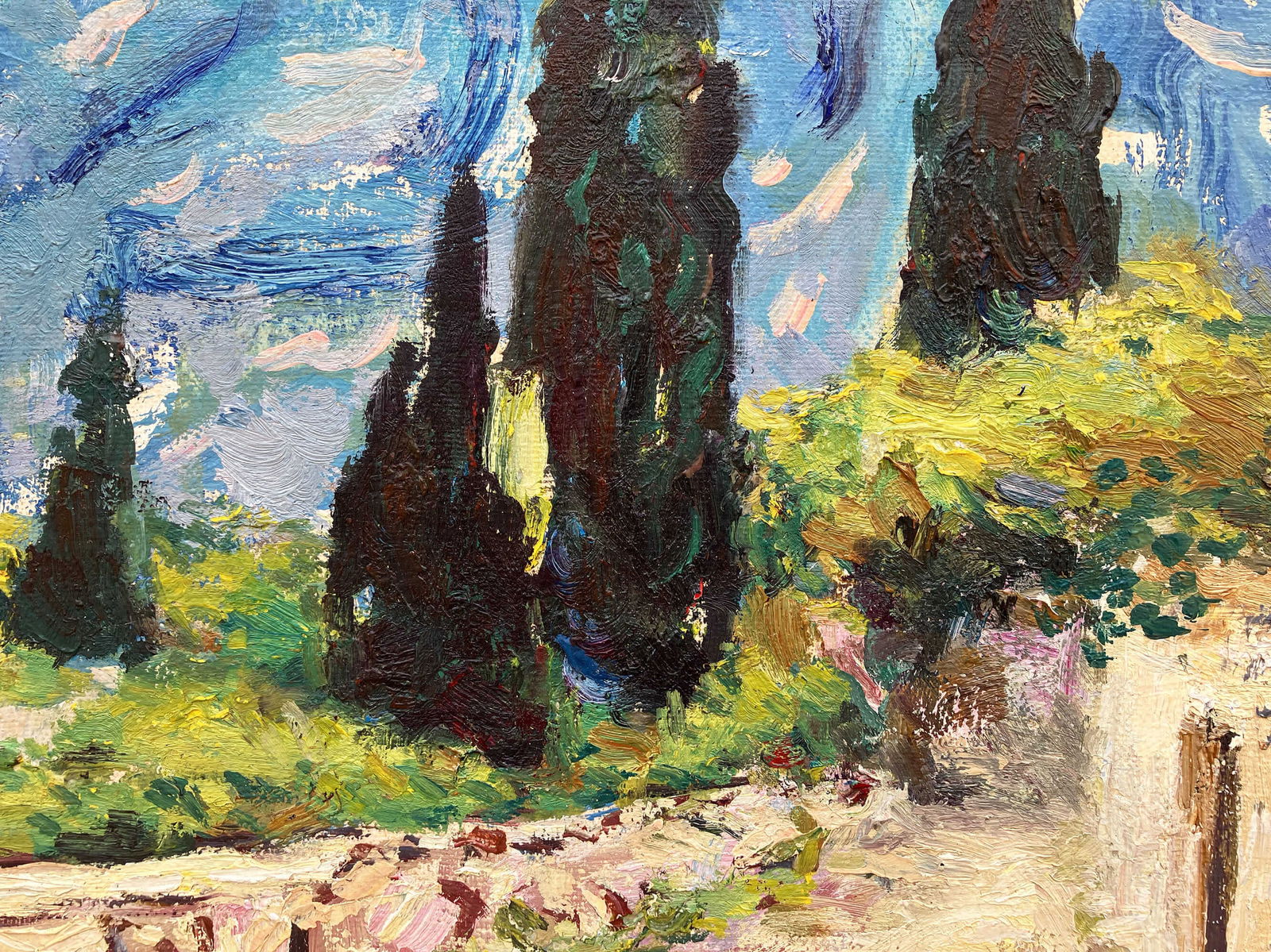Road in the mountains - oil painting - 6