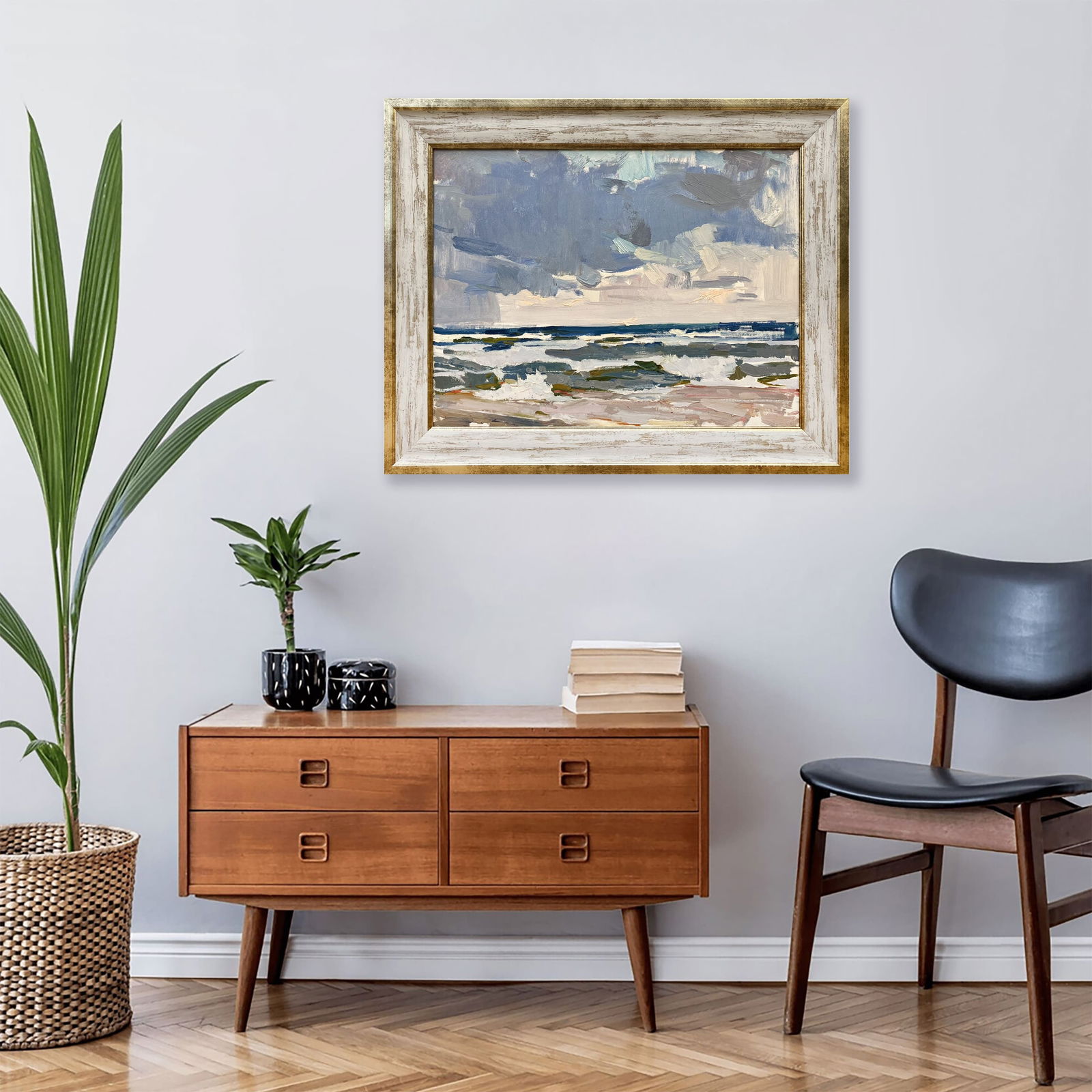 Sea. Cloudy, stormy - oil painting - 2