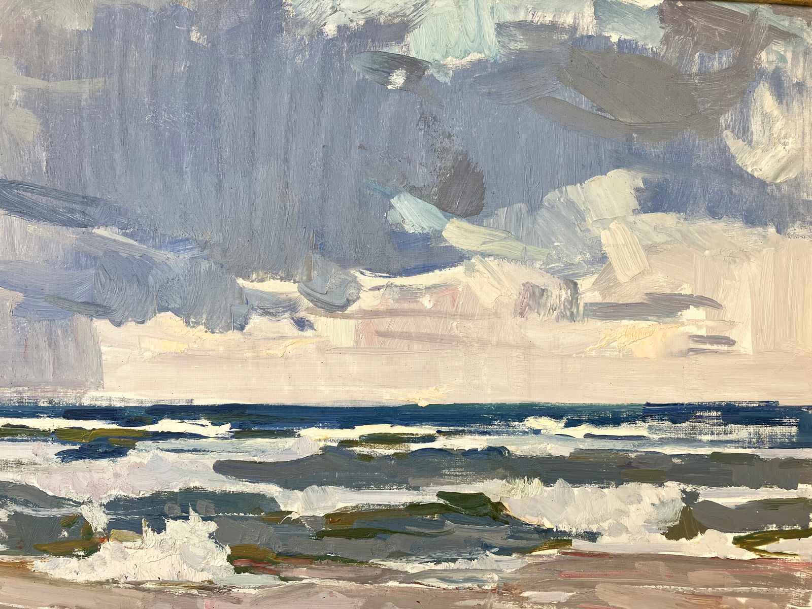 Sea. Cloudy, stormy - oil painting - 7