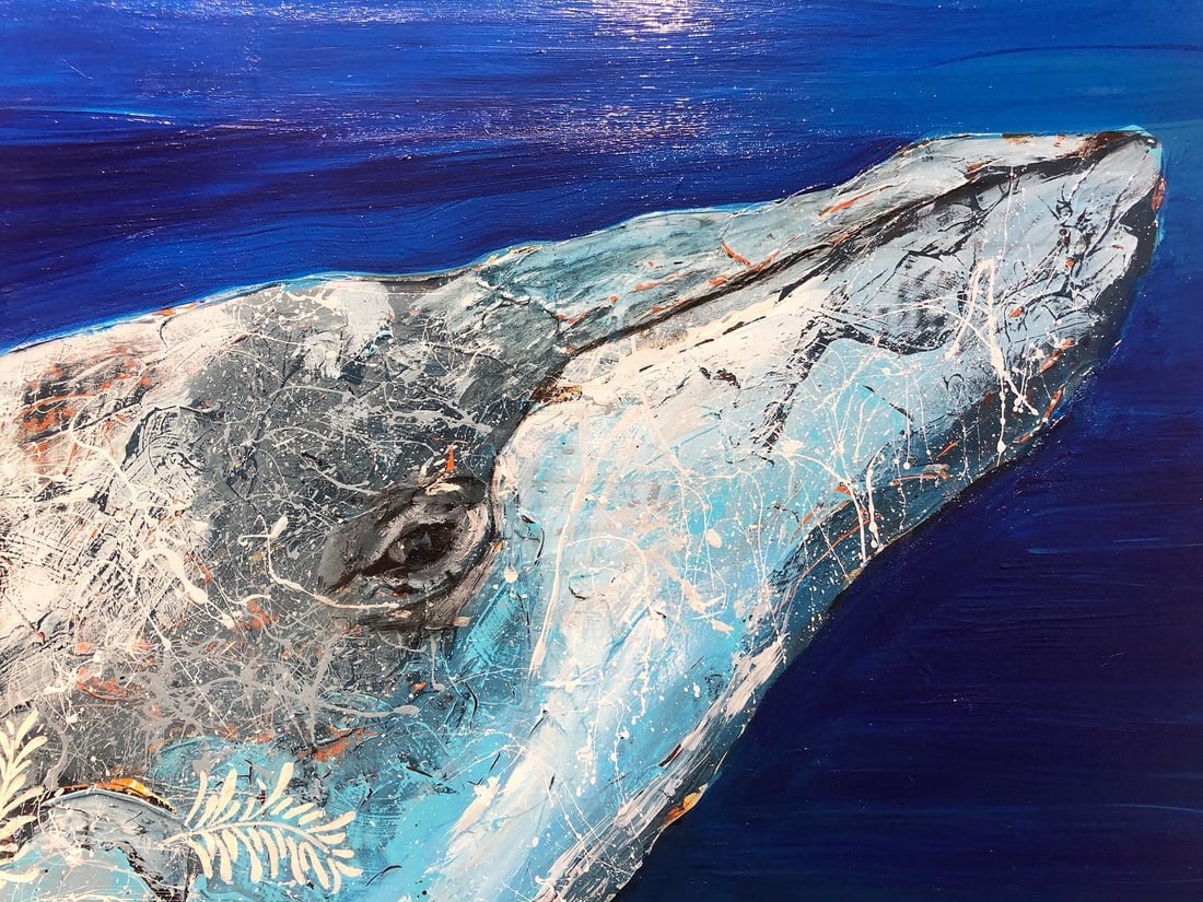 Blue whale - acrylic, canvas - 2