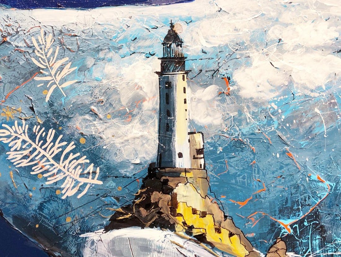 Blue whale - acrylic, canvas - 3