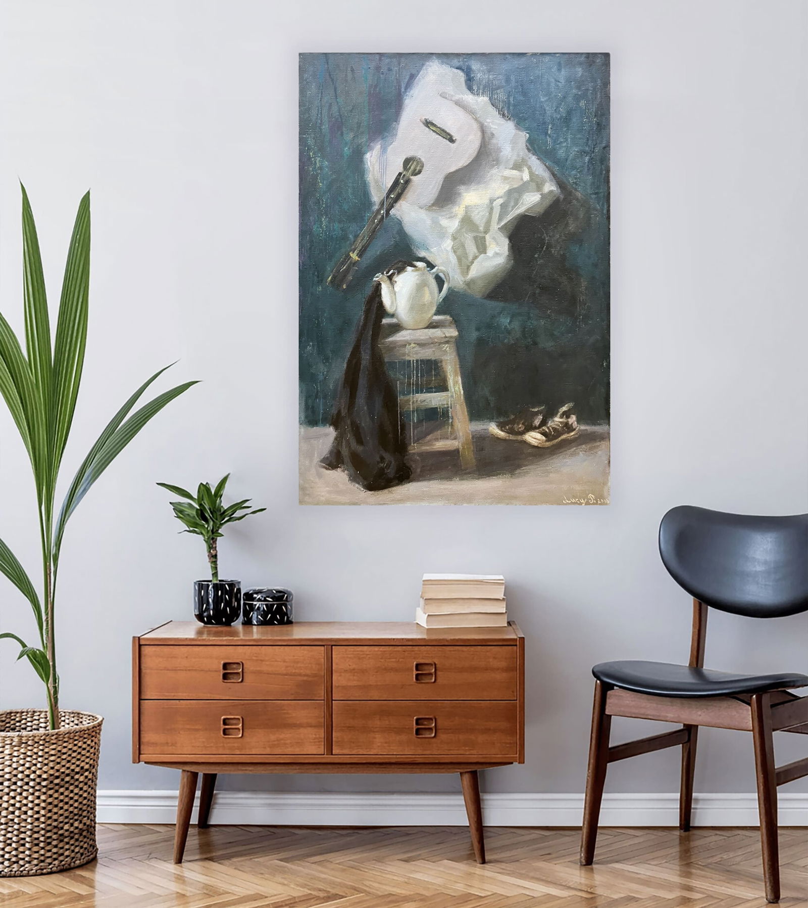 Still life with guitar - oil painting - 2