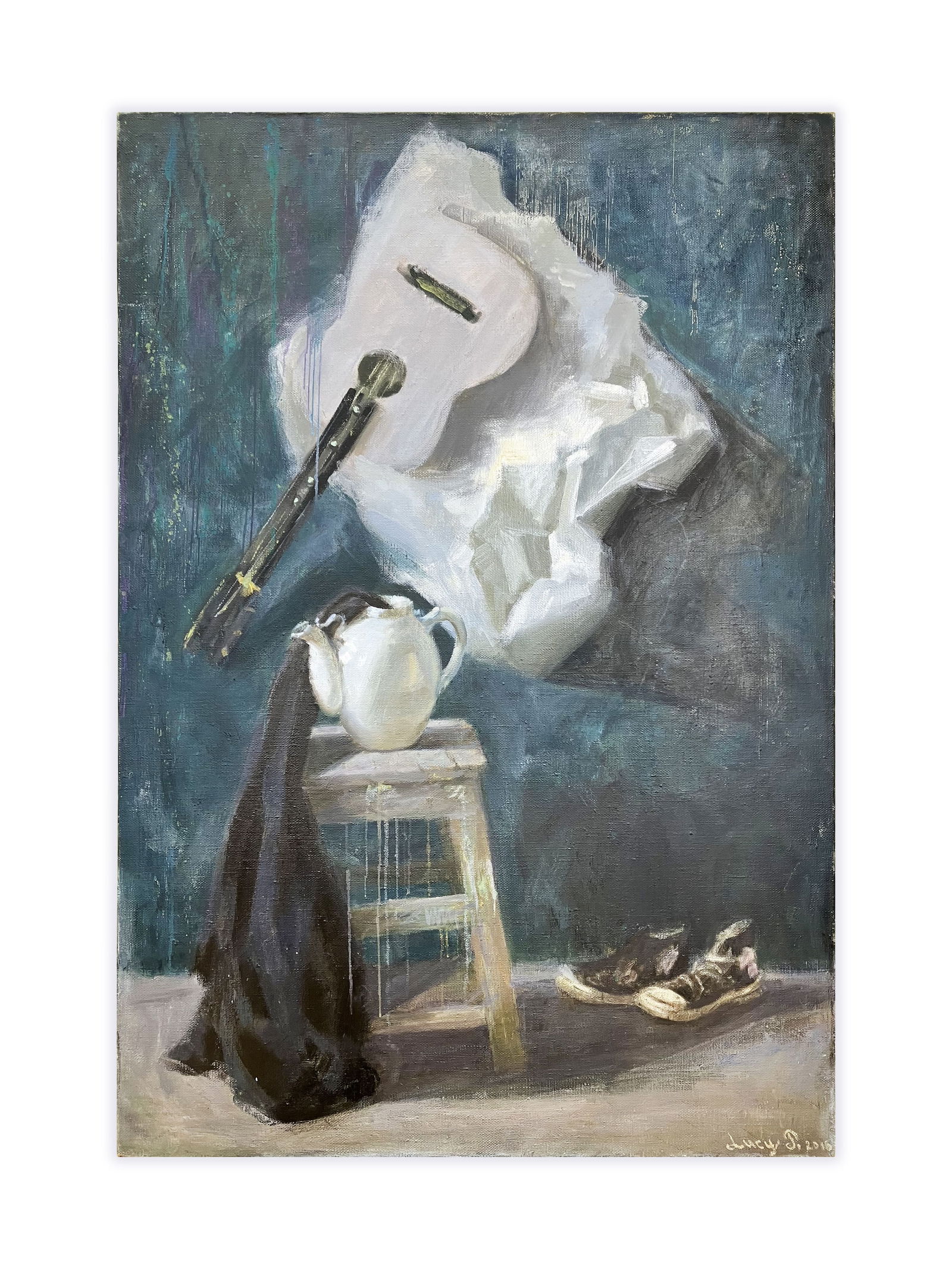 Still life with guitar - oil painting - 7