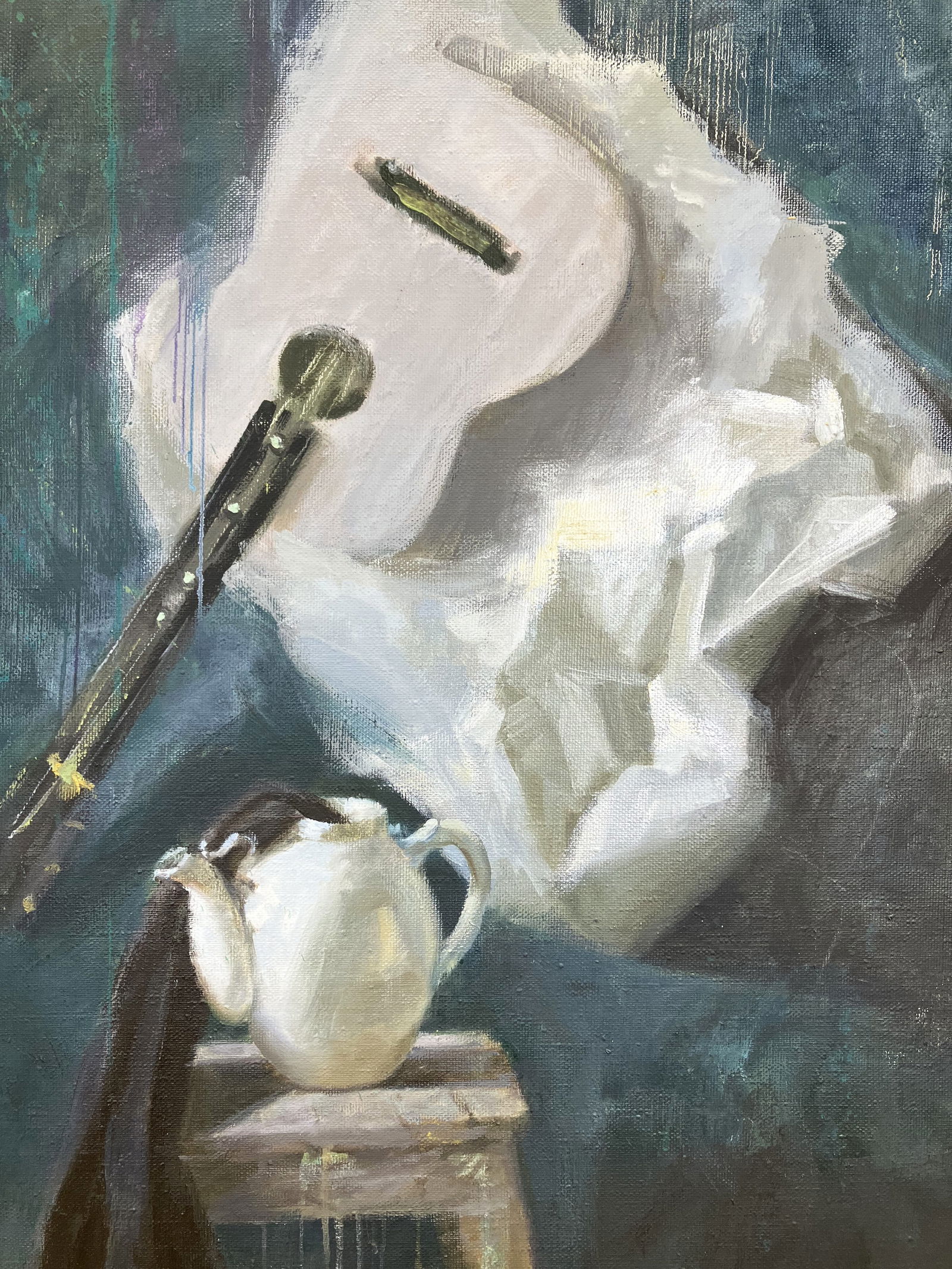 Still life with guitar - oil painting - 9