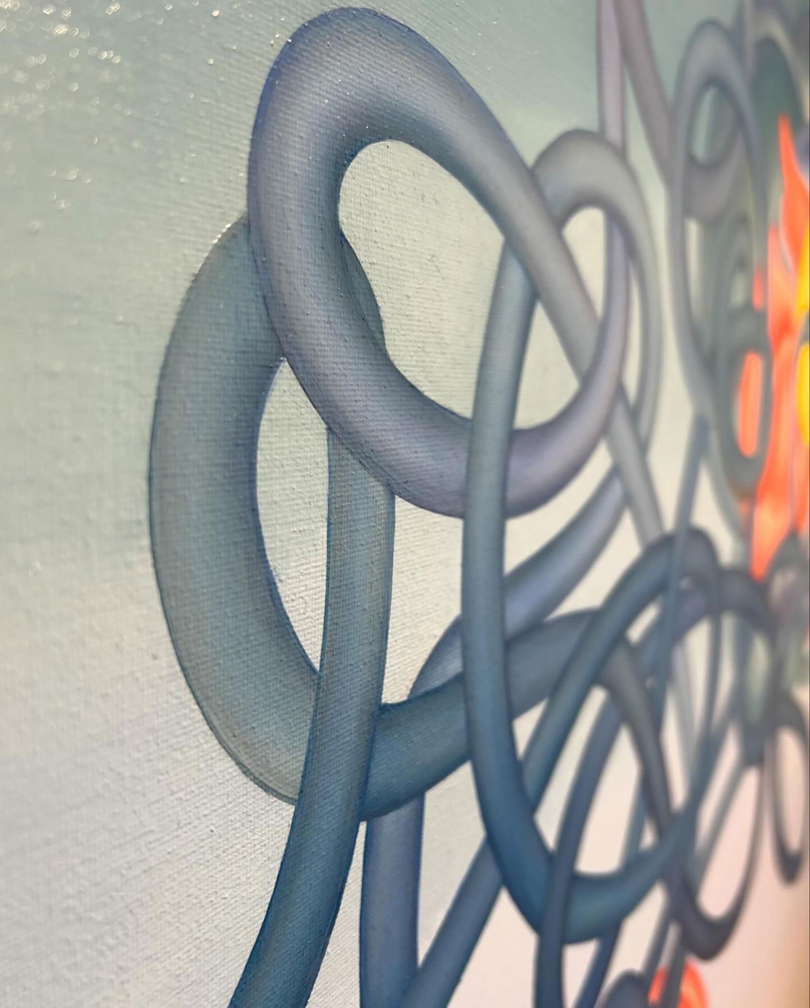 Cloudy journey of the hummingbird - oil painting - 2