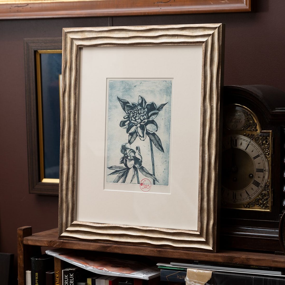 Garden peony - etching - 4