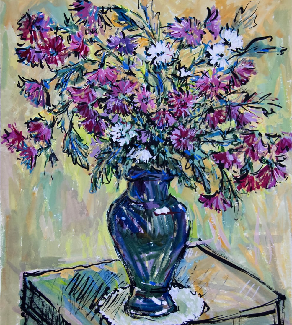 Still life with flowers - watercolor - 2