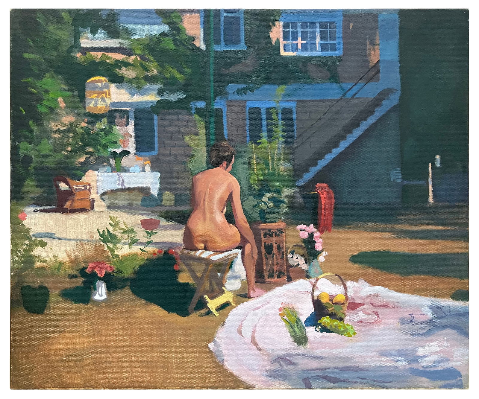 Yard of the artist - oil painting: Title: Yard of the artist - oil paintingDescription: Artist: Kabachenko Gleb Date/Period: 2019 Materials: Oil on canvas Dimensions: 50 x 60 cm (20'' x 23,5'') Certificate of authenticity (COA) from