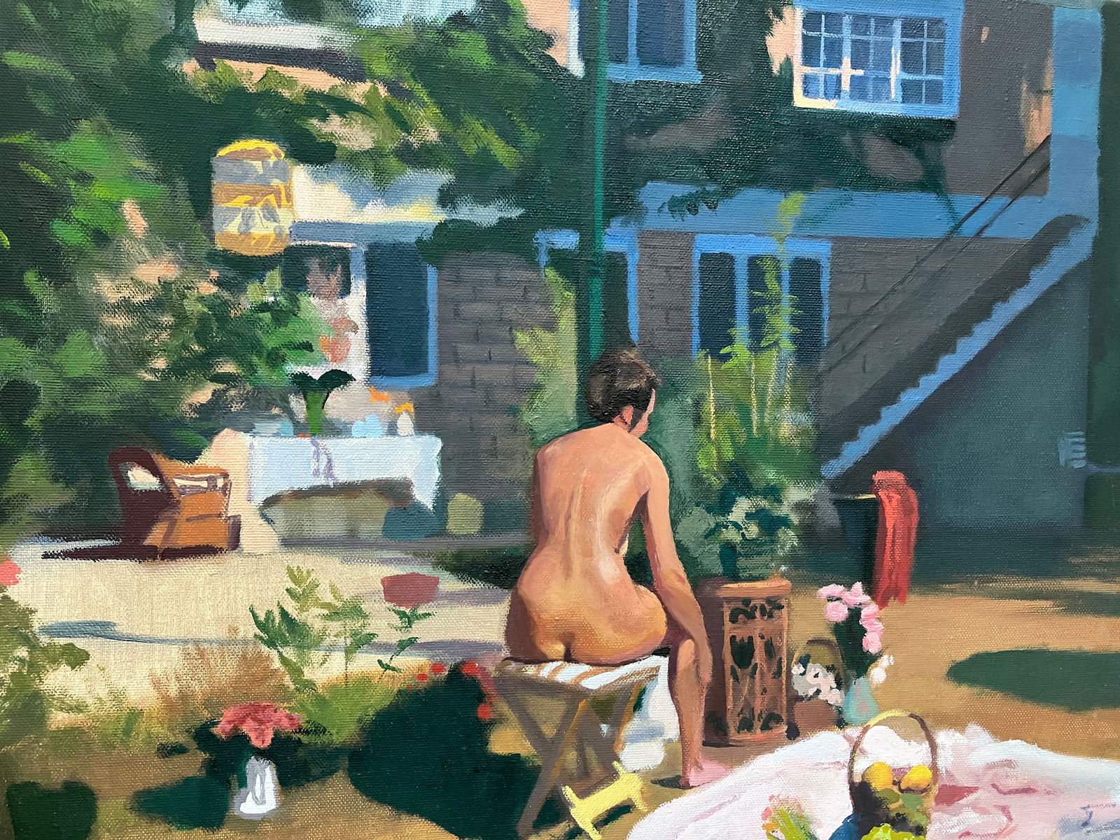 Yard of the artist - oil painting - 2