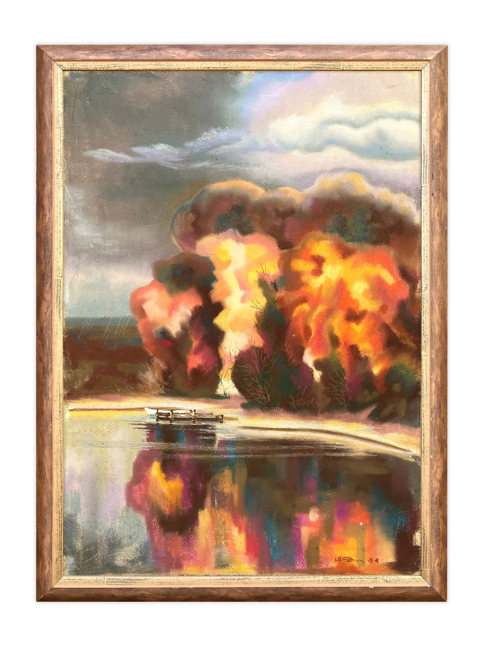 Sunset fire - pastel: Title: Sunset fire - pastelDescription: Artist: Dotsenko Yuriy Date/Period: 1994 Materials: Pastel on paper Dimensions: 68 x 48 cm (26,8" x 18,9"), by the frame 77 x 57 cm (30" x 22") Certificate