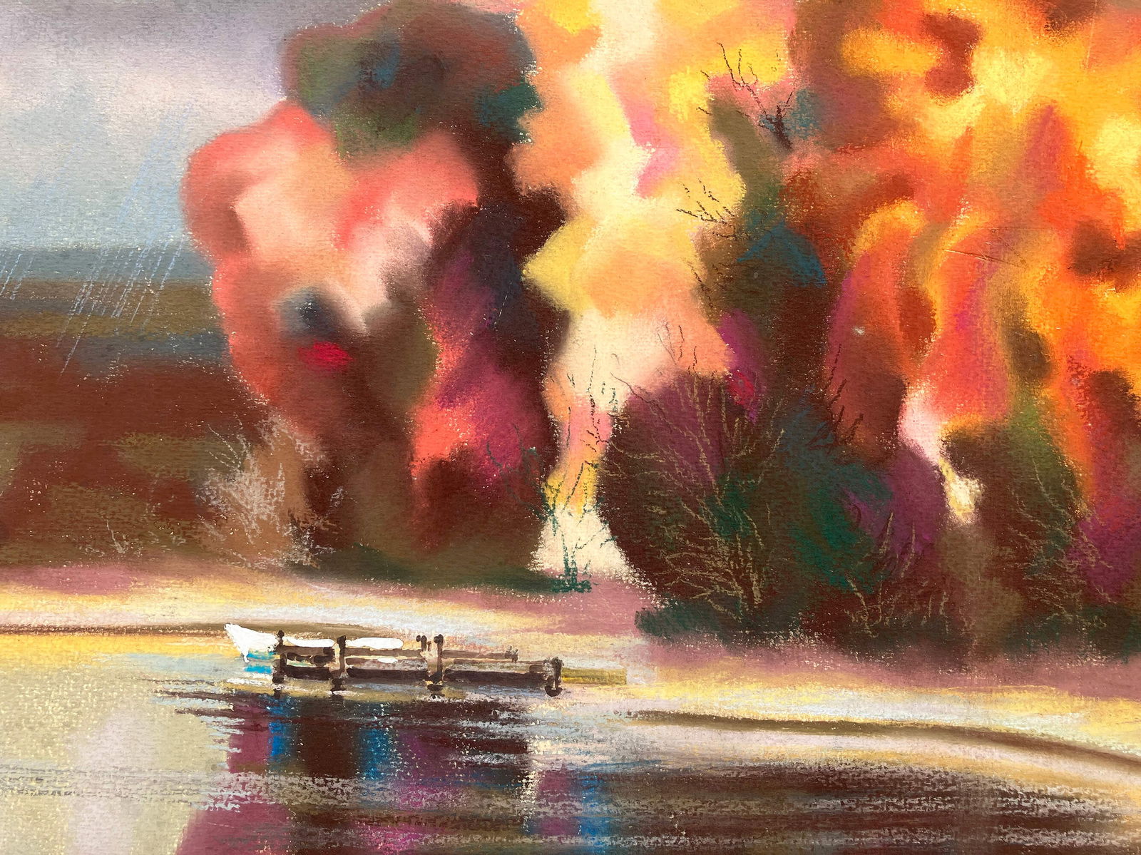 Sunset fire - pastel - 5