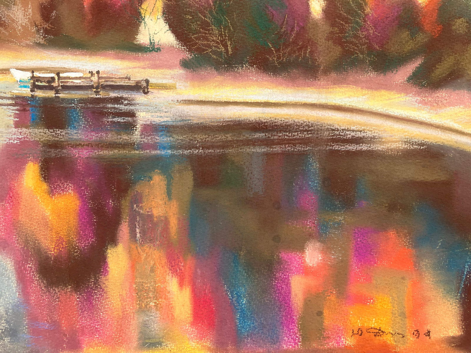 Sunset fire - pastel - 8