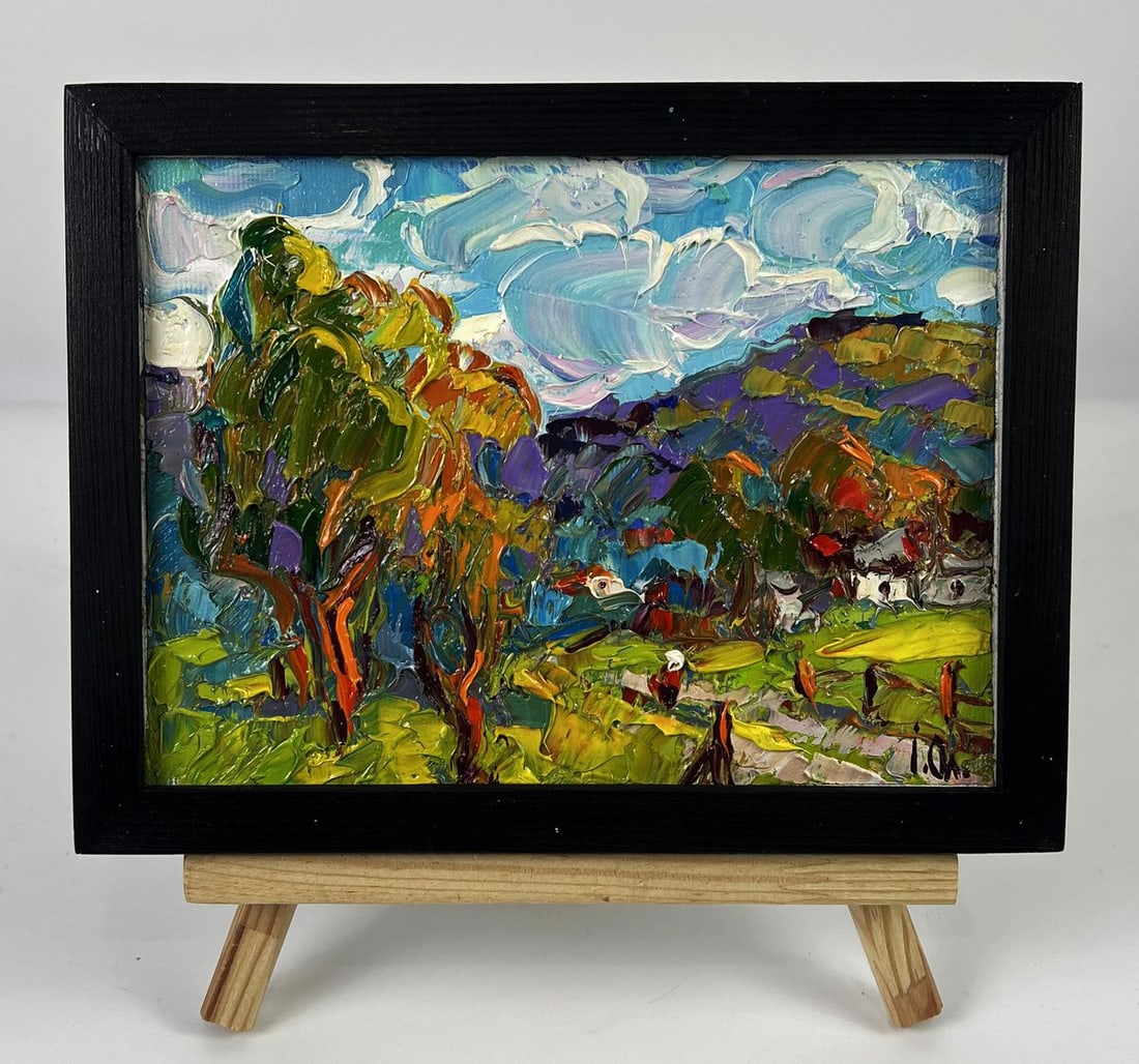 Oil painting A village at the foot of the mountains Oleksiy Ivanyuk (1 of 11)