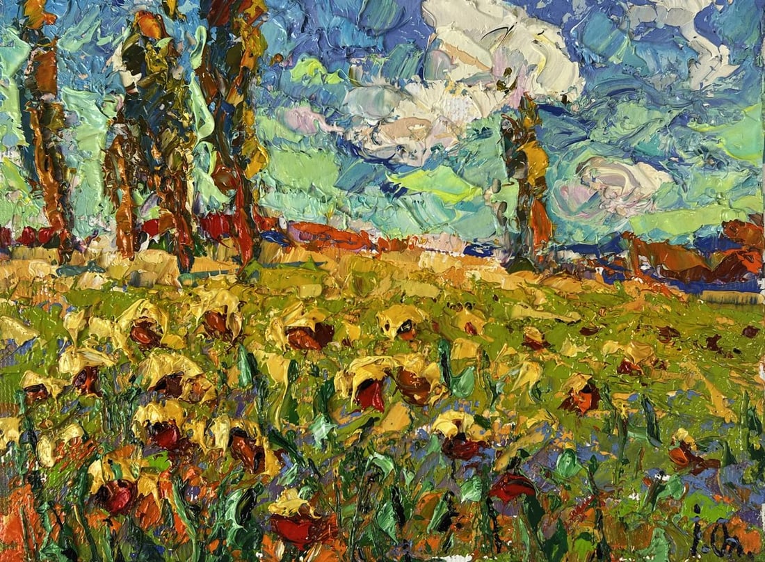 Oil painting A warm summer day in the field Oleksiy Ivanyuk - 3