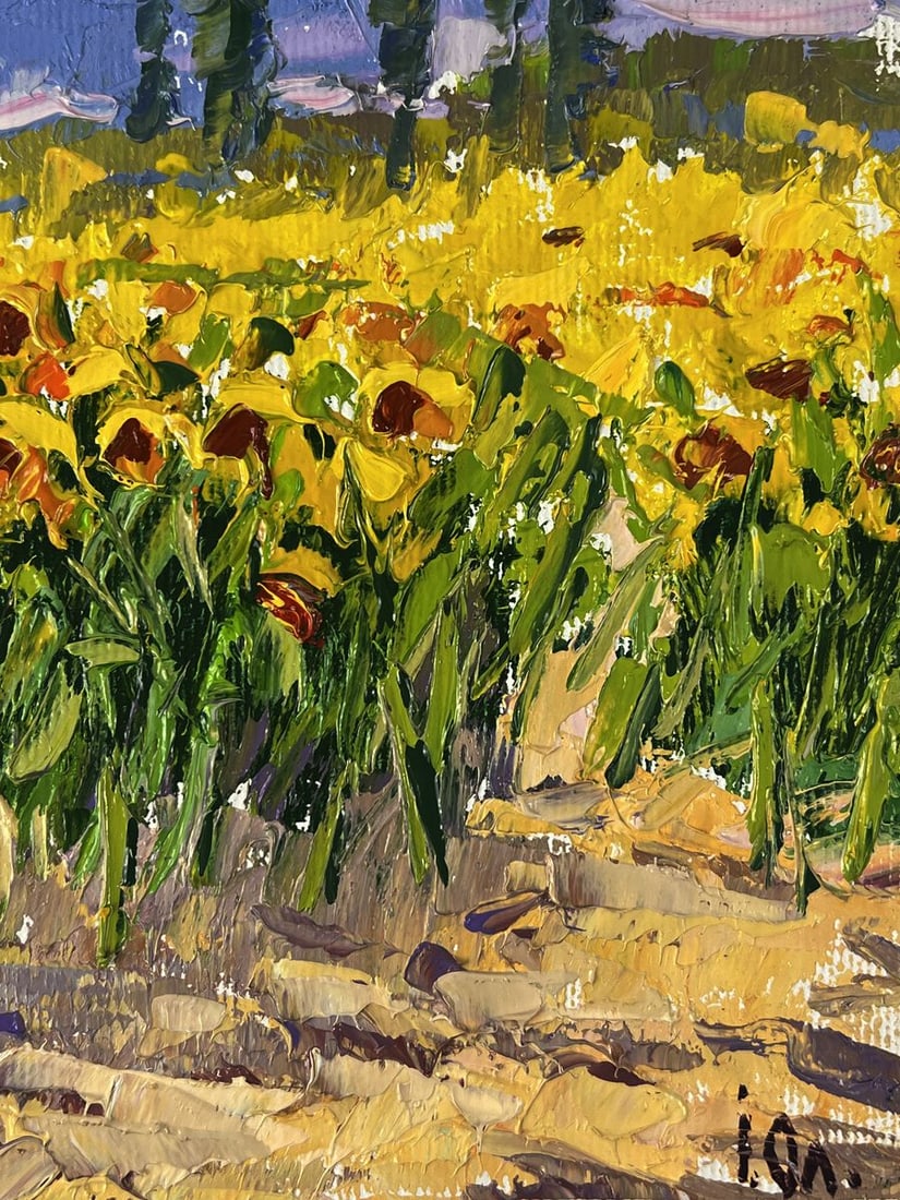 Oil painting A walk through a field of sunflowers Oleksiy Ivanyuk - 10