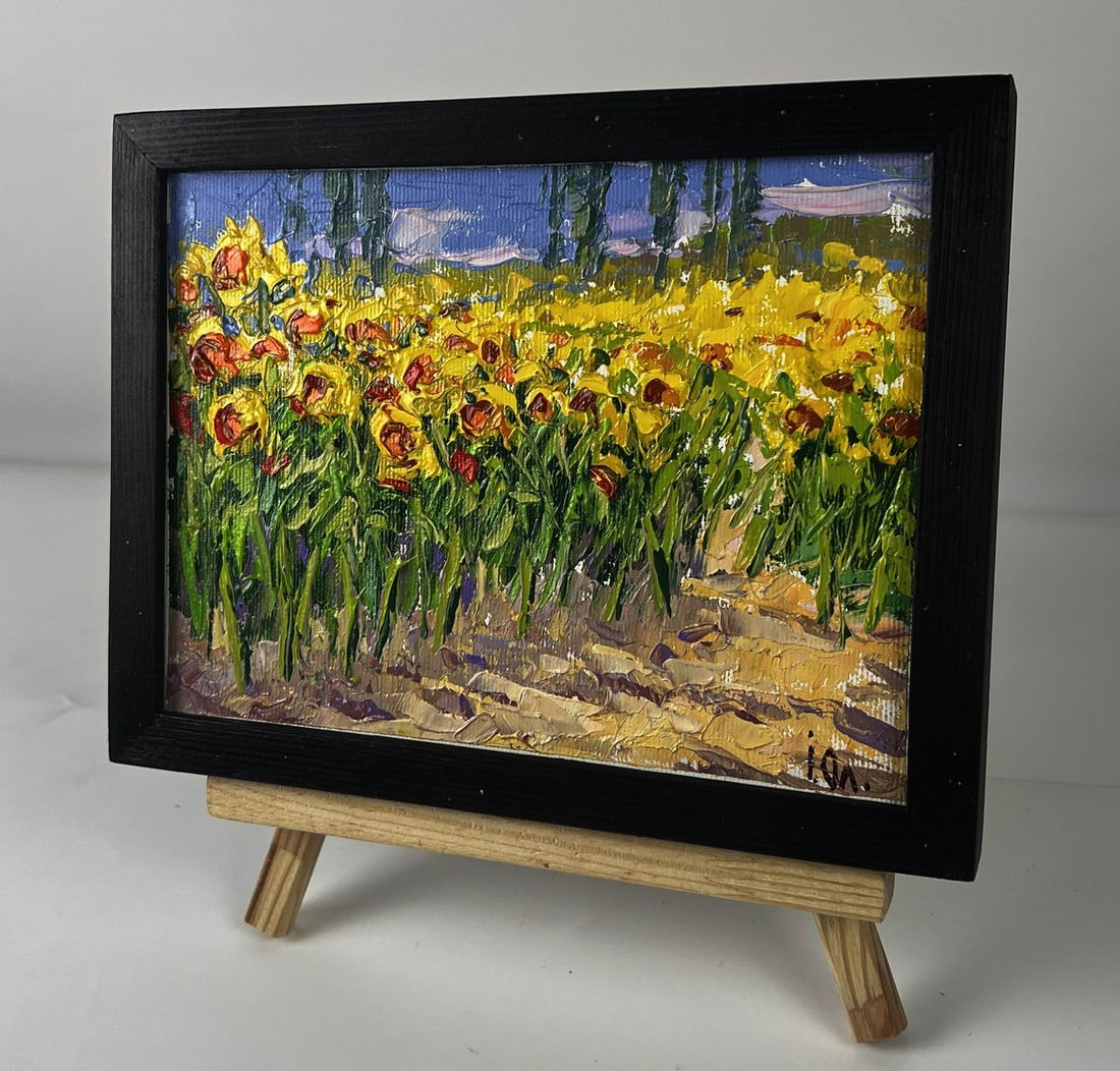 Oil painting A walk through a field of sunflowers Oleksiy Ivanyuk - 2