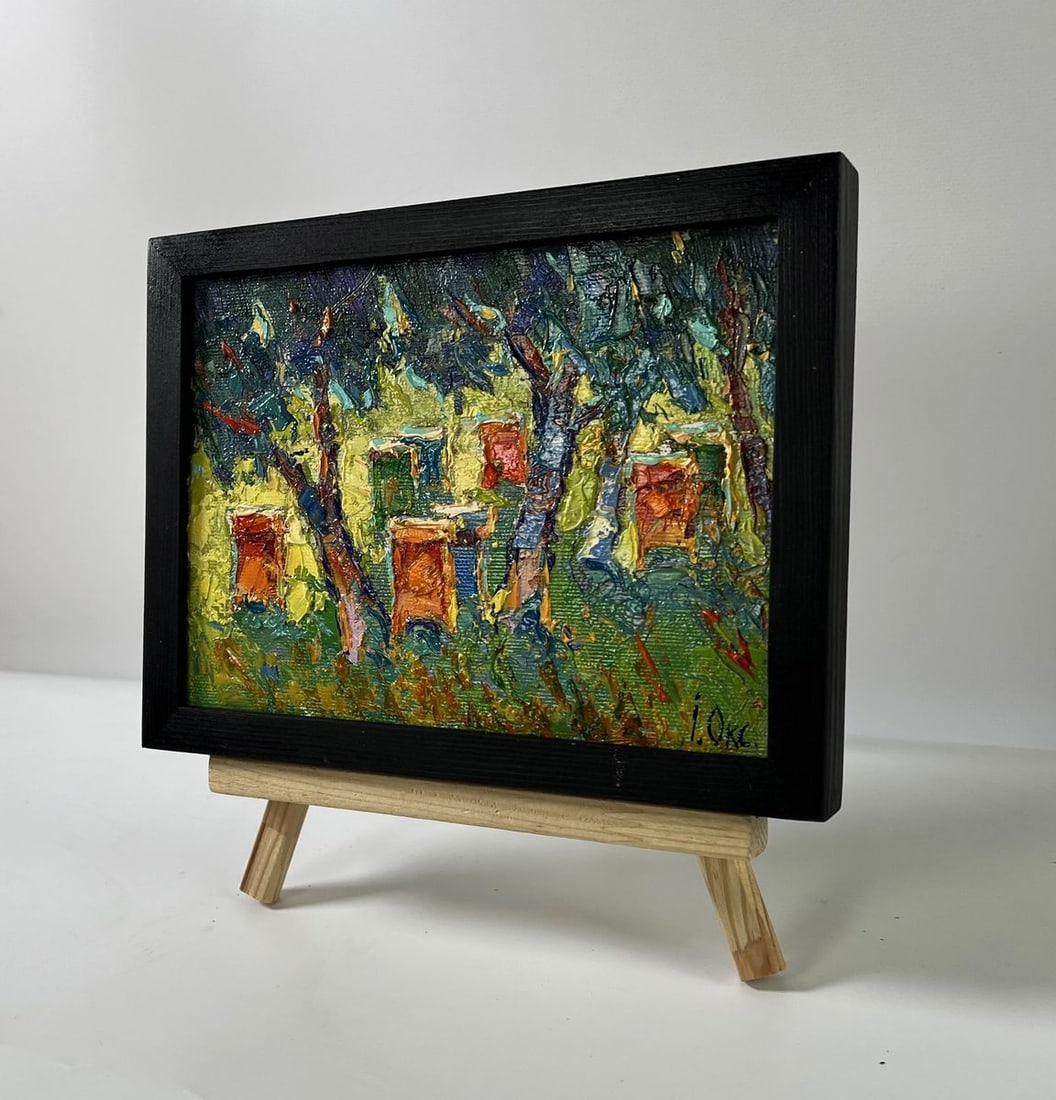 Oil painting Apiary in the forest Oksana Ivanyuk - 2
