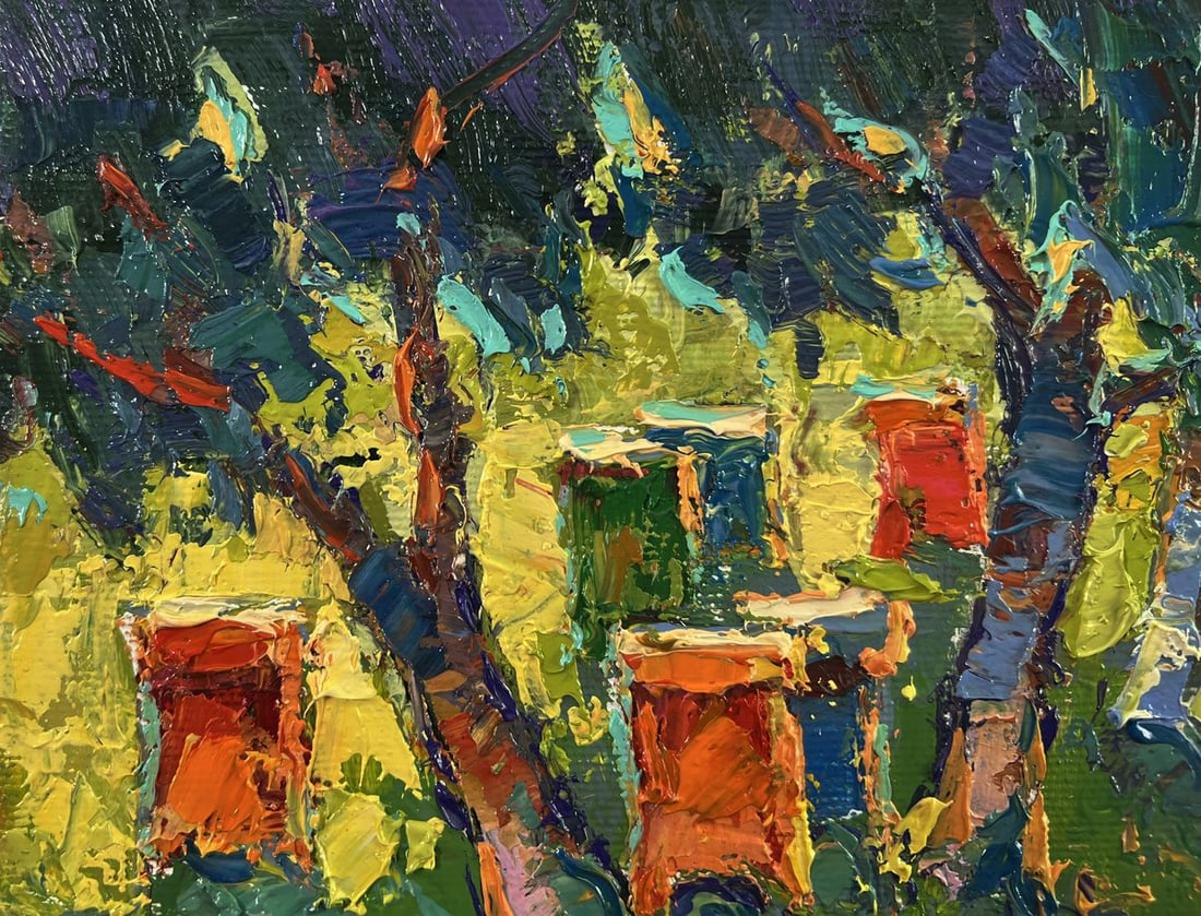 Oil painting Apiary in the forest Oksana Ivanyuk - 4