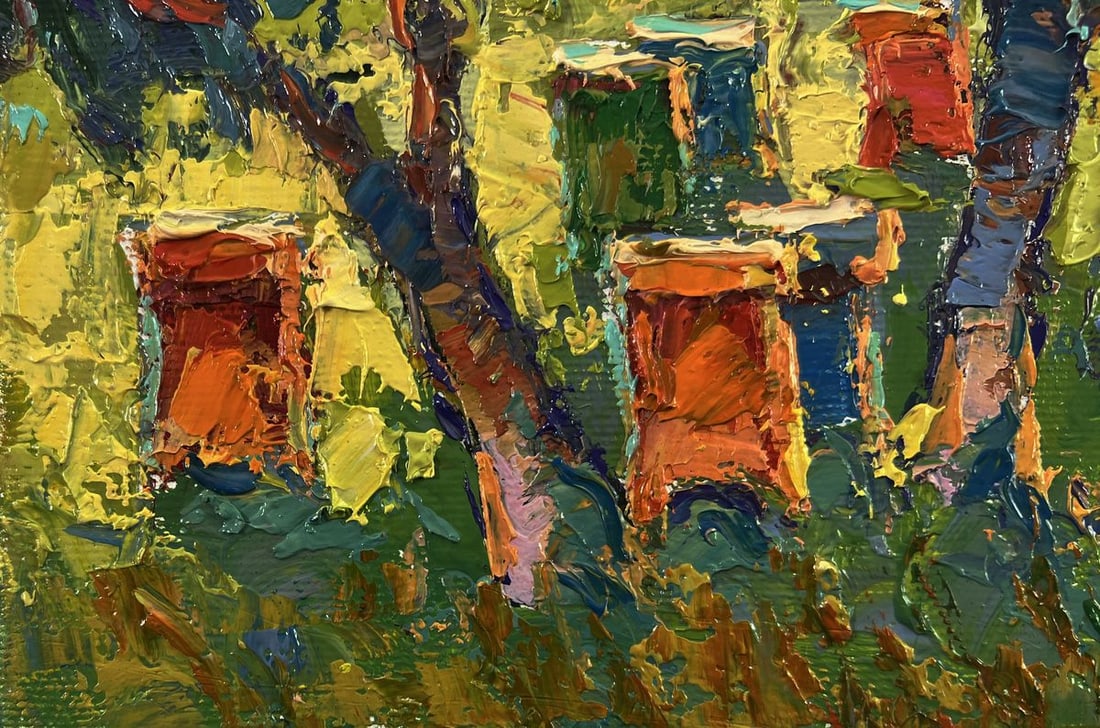 Oil painting Apiary in the forest Oksana Ivanyuk - 5