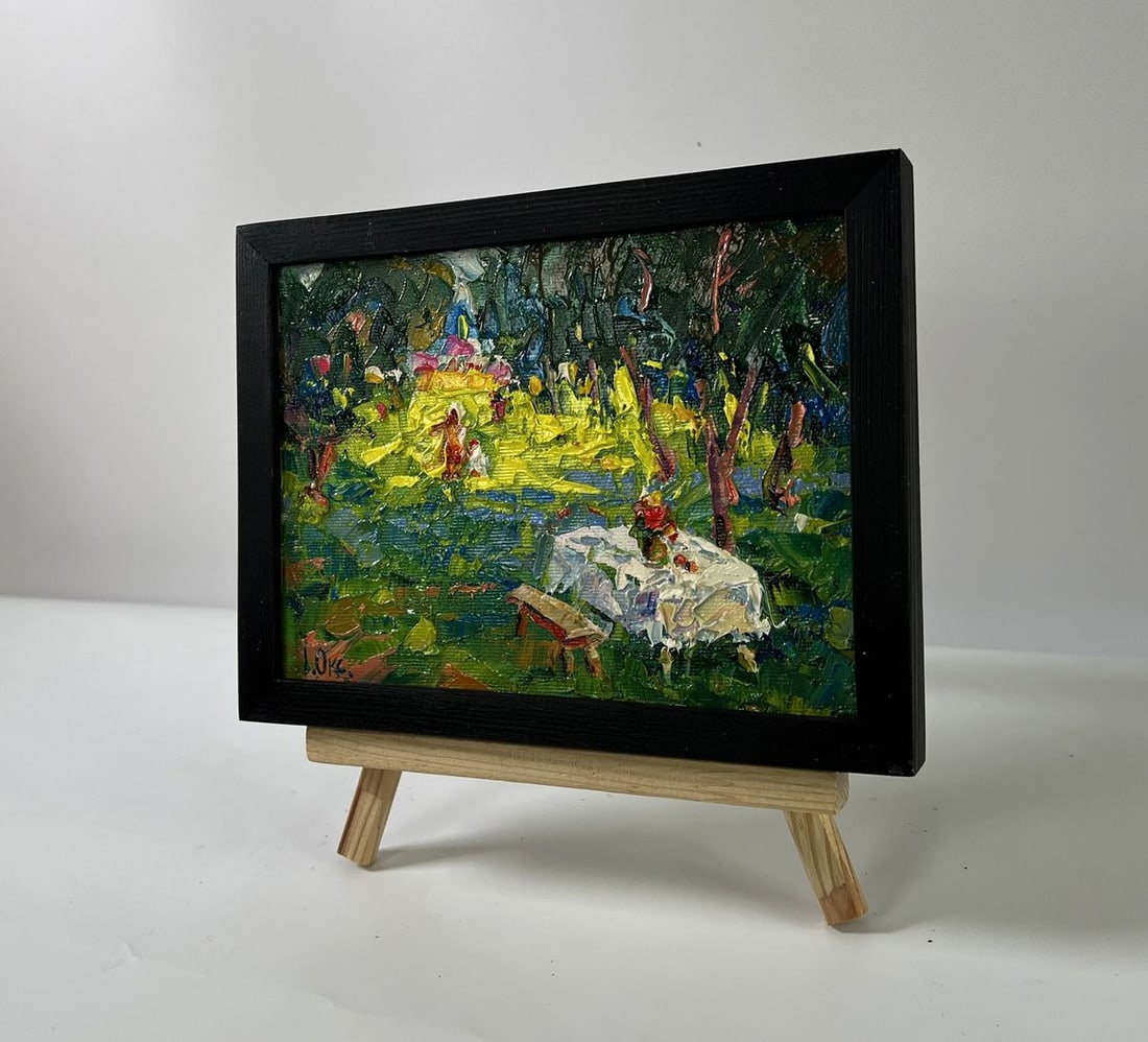 Oil painting In the morning in the clearing Oksana Ivanyuk - 2