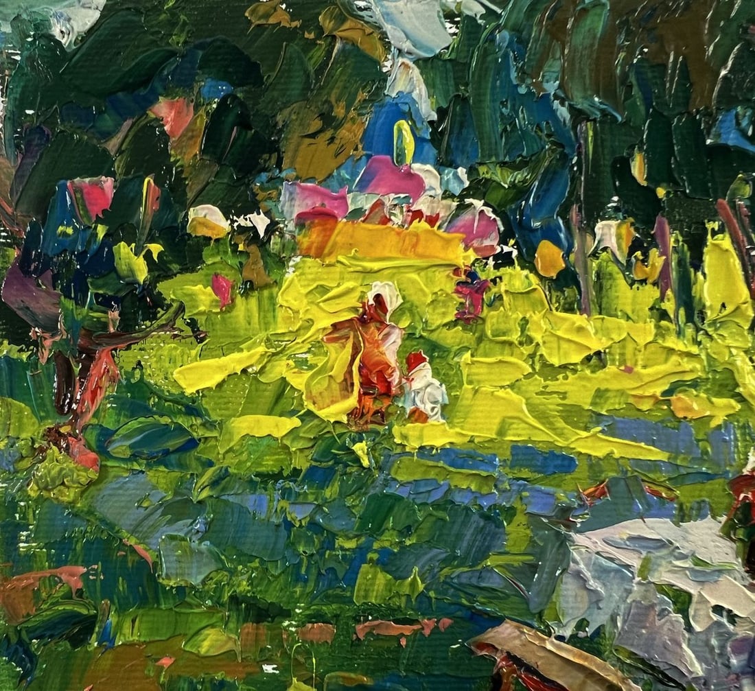 Oil painting In the morning in the clearing Oksana Ivanyuk - 4