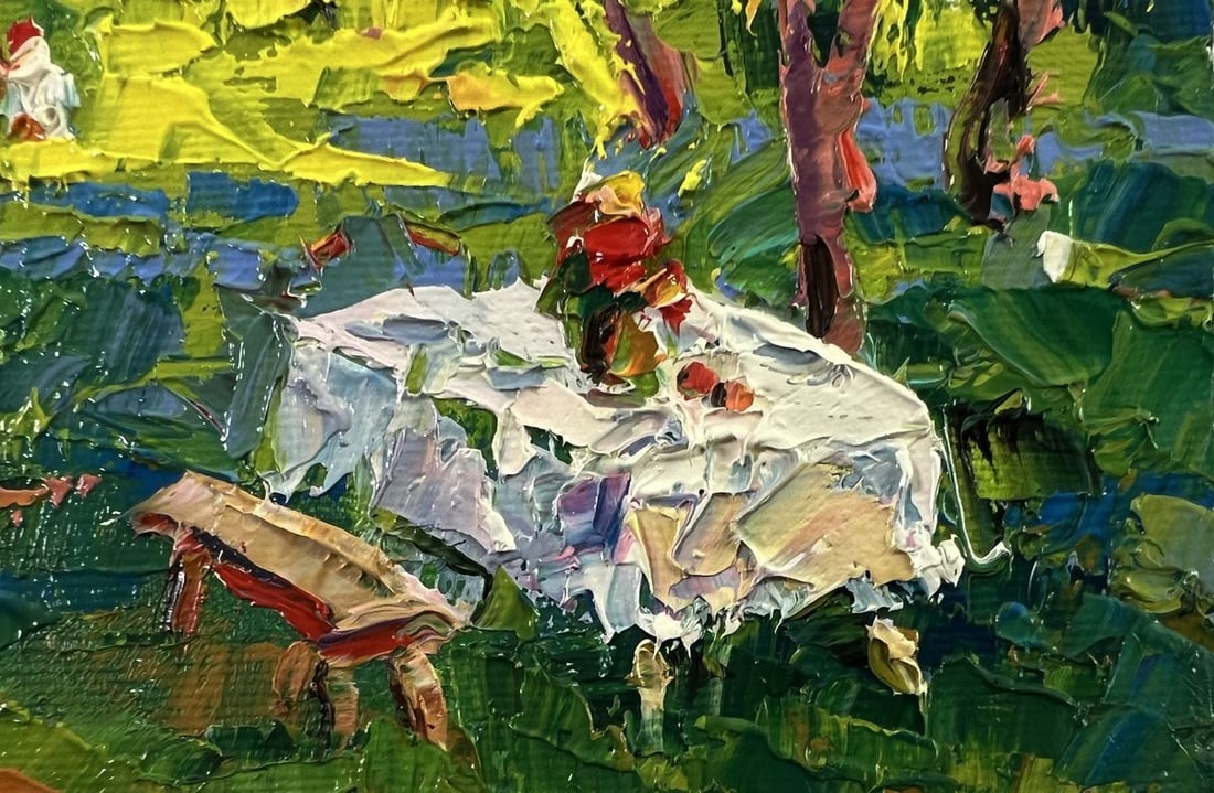 Oil painting In the morning in the clearing Oksana Ivanyuk - 6