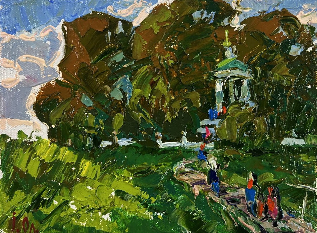 Oil painting Silence in the green heart of the garden Oleksiy Ivanyuk - 3