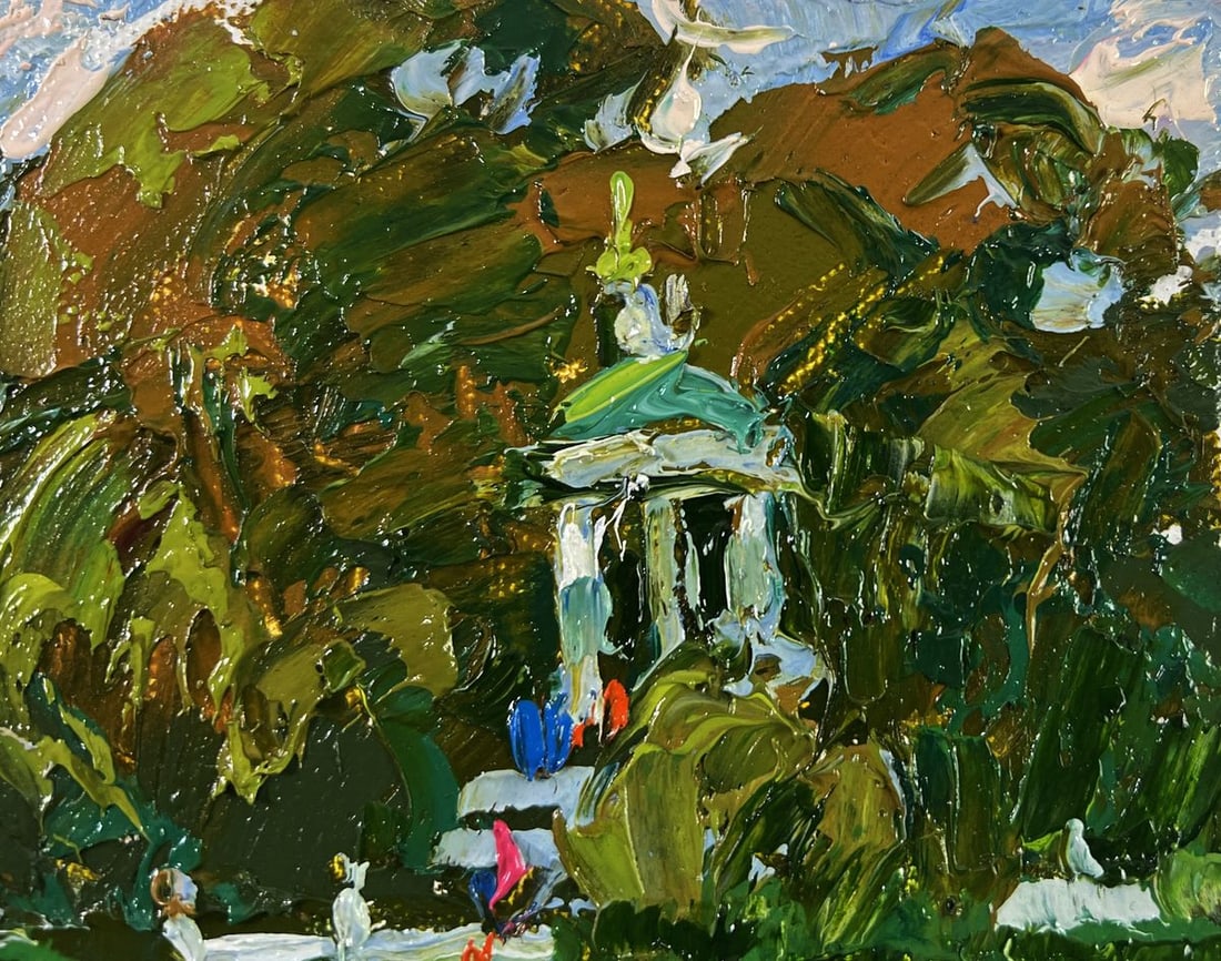 Oil painting Silence in the green heart of the garden Oleksiy Ivanyuk - 4