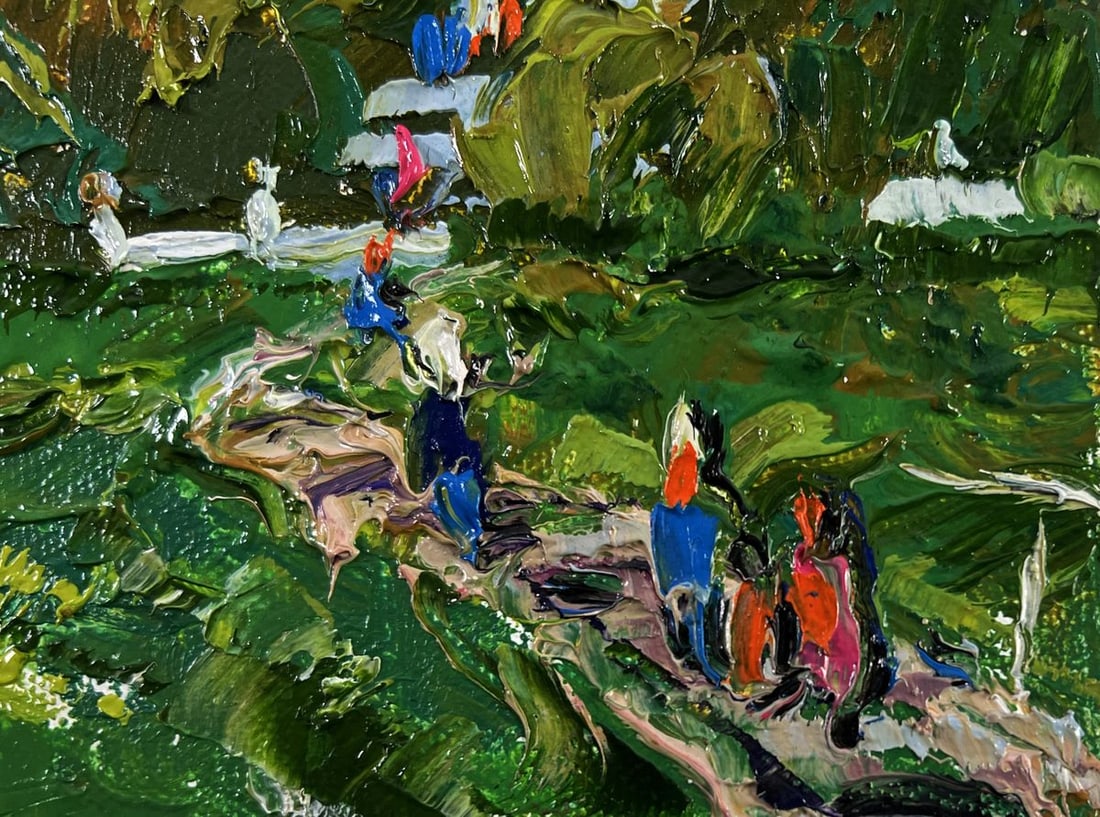 Oil painting Silence in the green heart of the garden Oleksiy Ivanyuk - 5