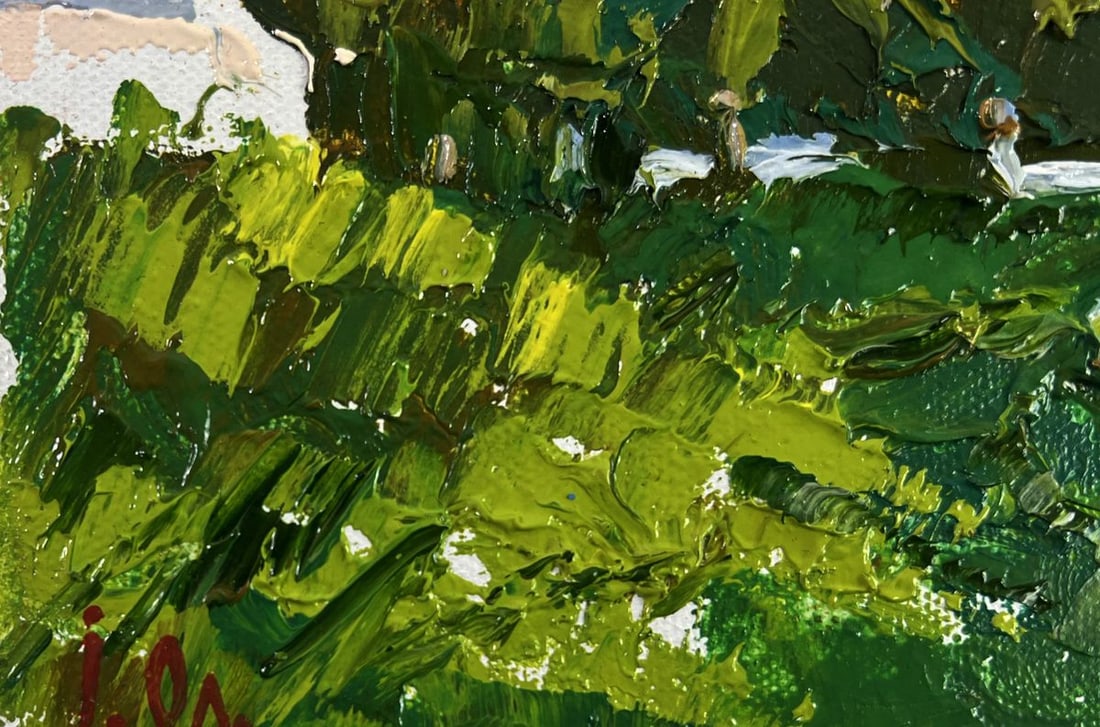 Oil painting Silence in the green heart of the garden Oleksiy Ivanyuk - 6