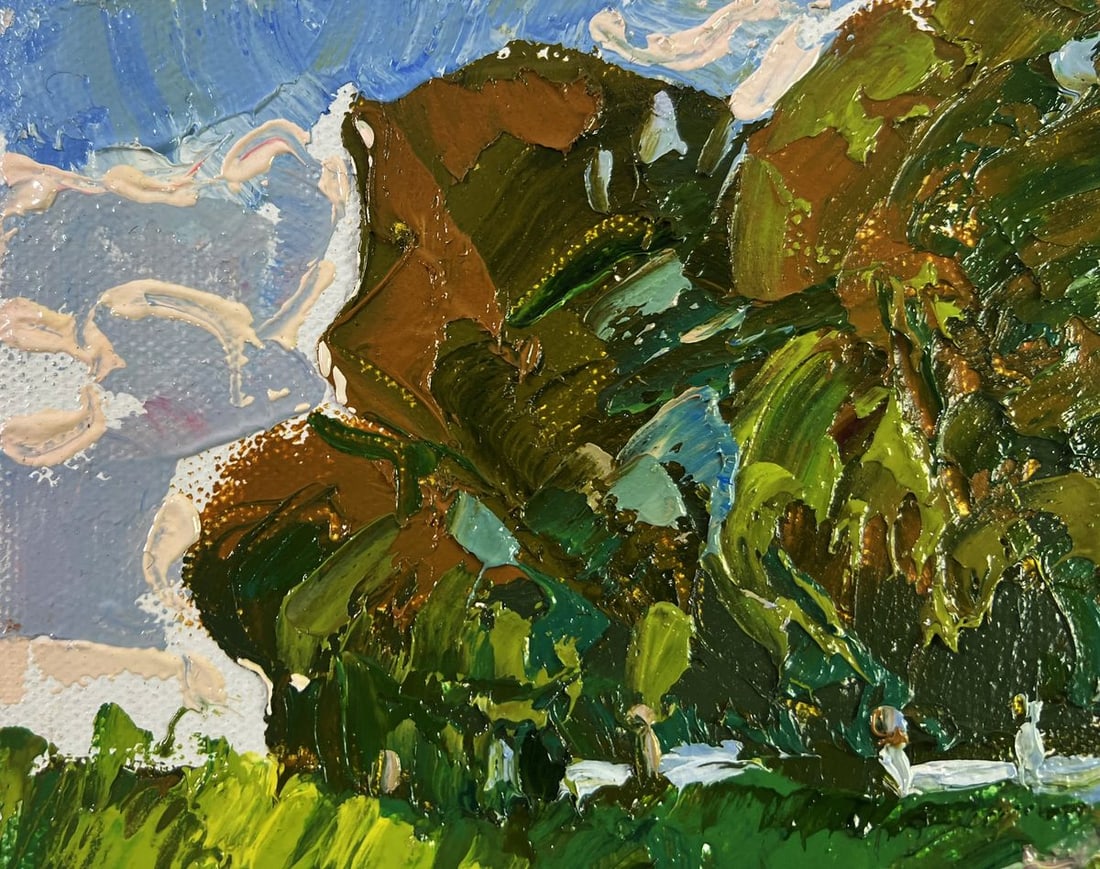 Oil painting Silence in the green heart of the garden Oleksiy Ivanyuk - 7