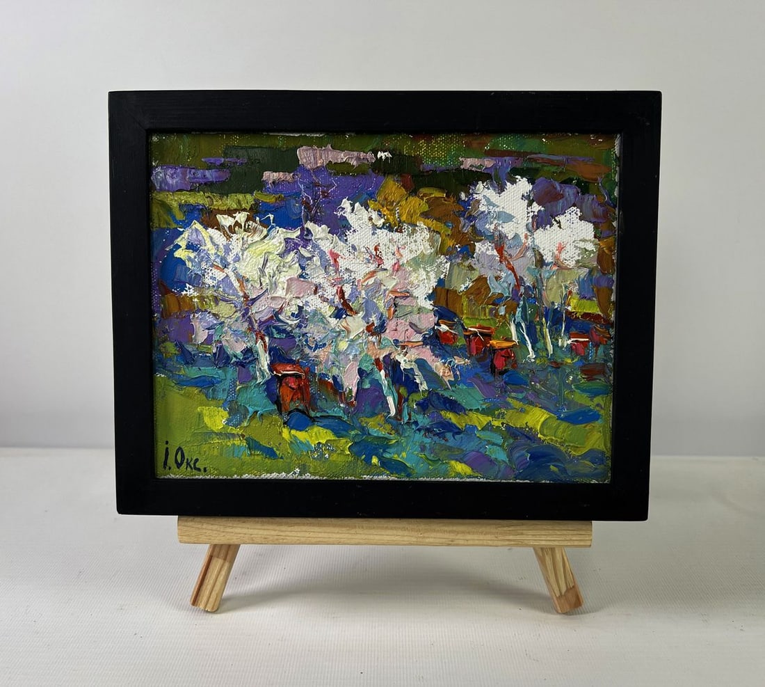 Oil painting Nature in the colors of the spring Oksana Ivanyuk: Title: Oil painting Nature in the colors of the spring Oksana Ivanyuk Description: NoAAA5415The Oil painting on canvas titled "Nature in the colors of the spring" immerses the viewer in a celebration
