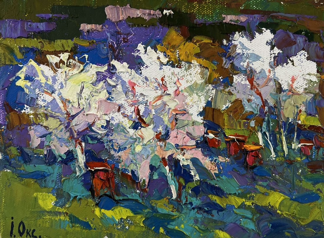 Oil painting Nature in the colors of the spring Oksana Ivanyuk - 3