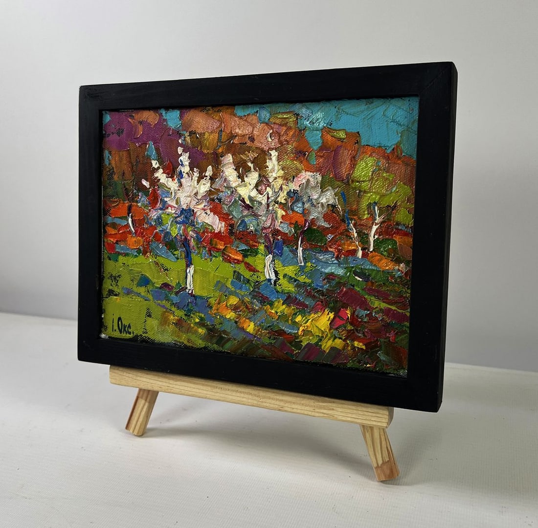Oil painting Flowering trees in the garden Oksana Ivanyuk - 2