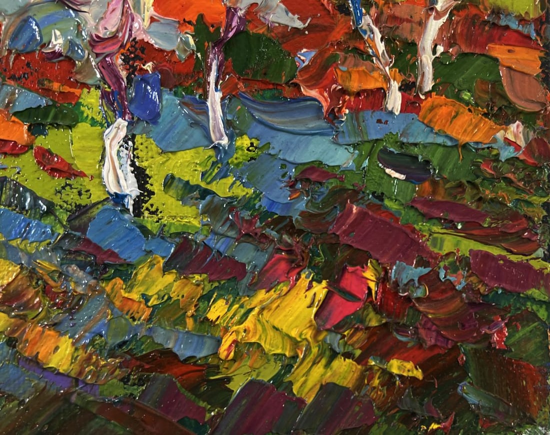 Oil painting Flowering trees in the garden Oksana Ivanyuk - 5