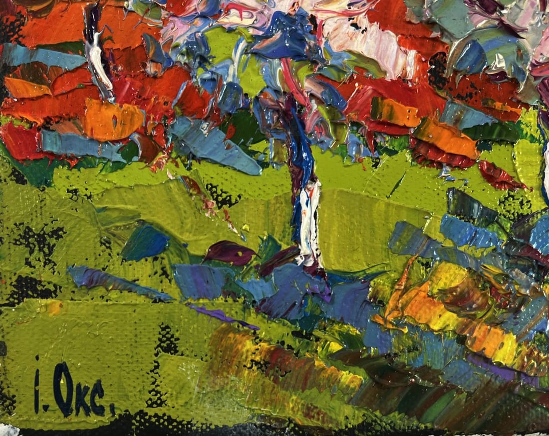 Oil painting Flowering trees in the garden Oksana Ivanyuk - 6