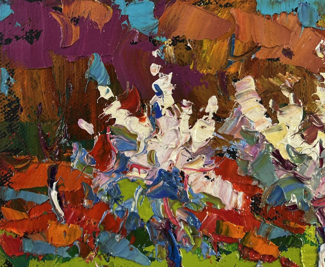 Oil painting Flowering trees in the garden Oksana Ivanyuk - 7