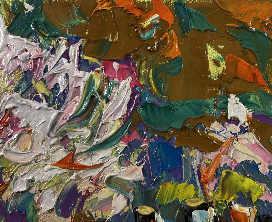 Oil painting Petals dancing in the spring breeze Oksana Ivanyuk - 4