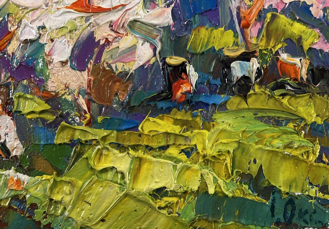 Oil painting Petals dancing in the spring breeze Oksana Ivanyuk - 5