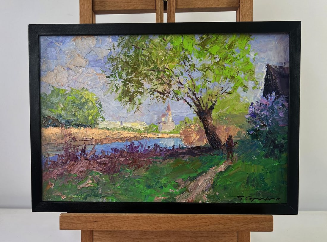 Oil painting The earth awakens in the sunlight Boris Serdyuk: Title: Oil painting The earth awakens in the sunlight Boris Serdyuk Description: NoAAA5438The Oil painting on Cardboard titled "The earth awakens in the sunlight" conveys a luminous and uplifting visi