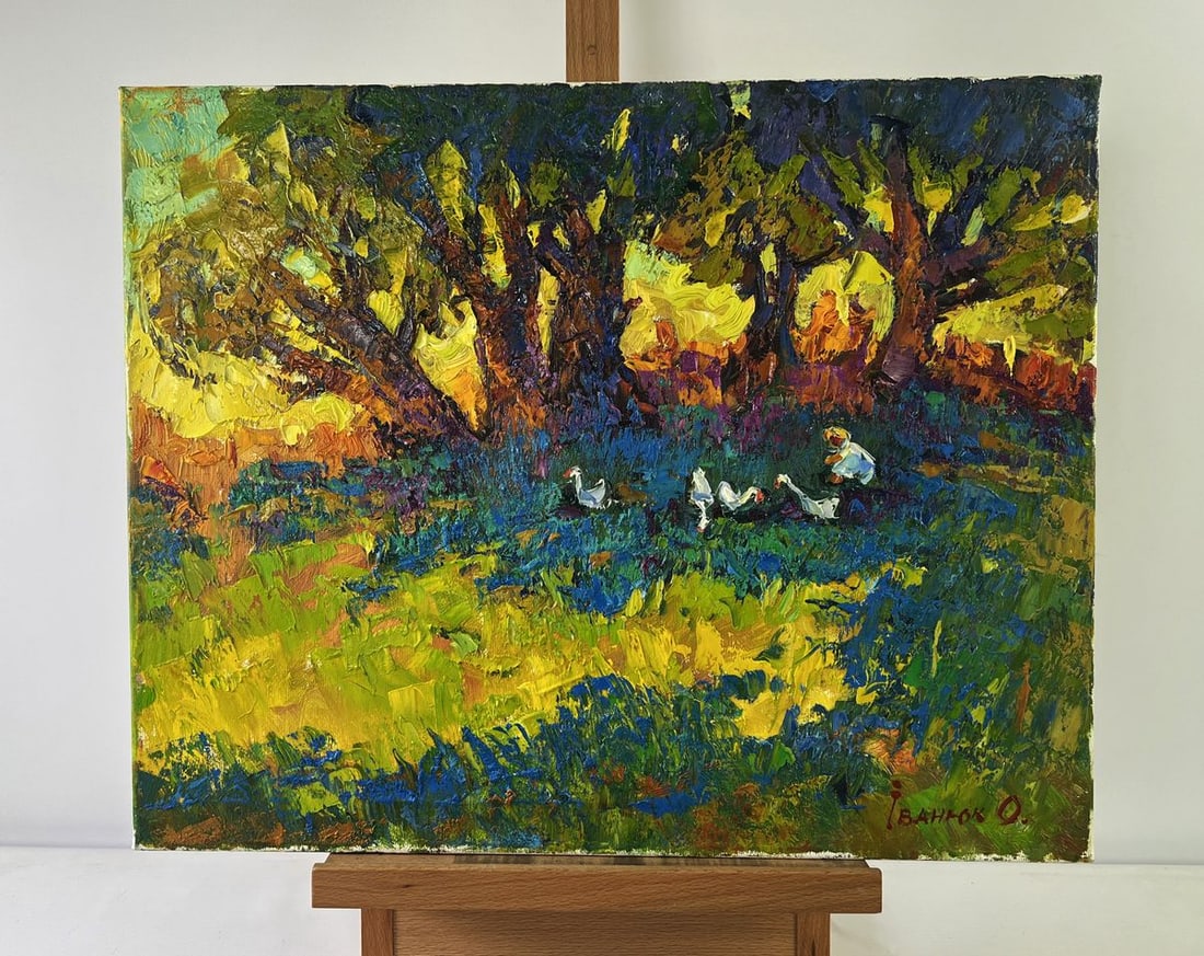 Oil painting Silence in the shade of old willows Oleksiy Ivanyuk: Title: Oil painting Silence in the shade of old willows Oleksiy Ivanyuk Description: NoAAA5565The Oil painting Canvas titled "Silence in the Shade of Old Willows" is a lyrical and deeply atmospheric w